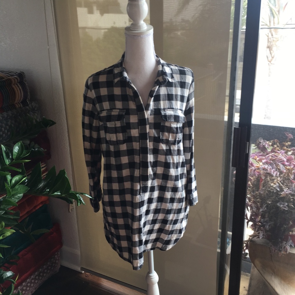 Black and white checked flannel